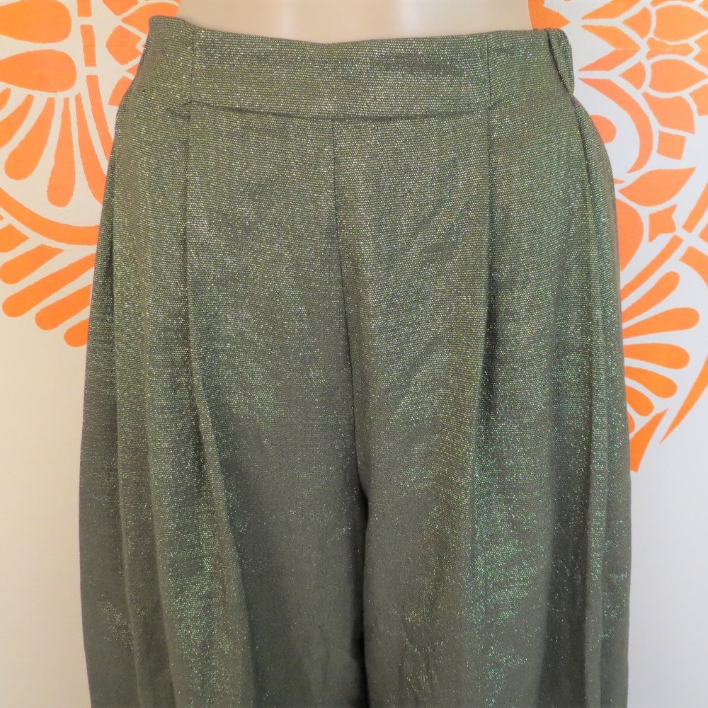 Zara Basic High Rise Gold Palazzo Pants M - Picture 2 of 3